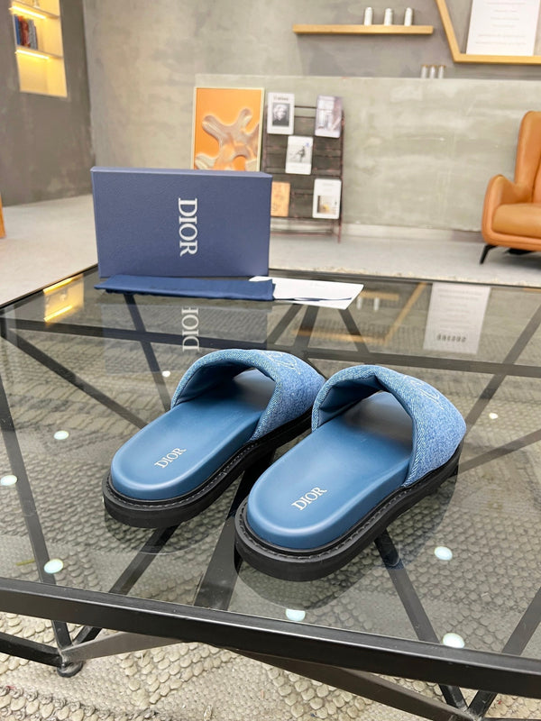 CD AQUA SLIDE SANDAL BLUE DENIM