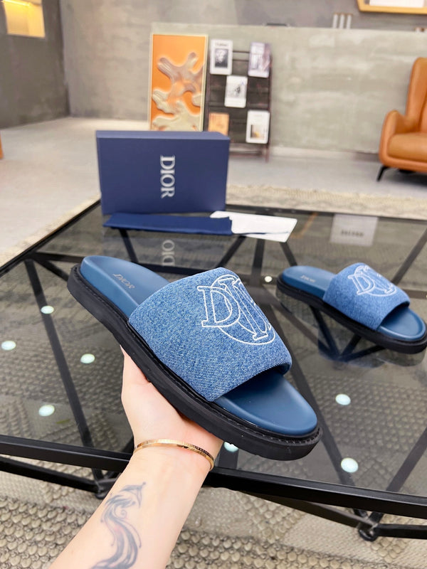CD AQUA SLIDE SANDAL BLUE DENIM