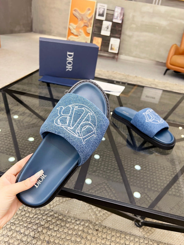 CD AQUA SLIDE SANDAL BLUE DENIM
