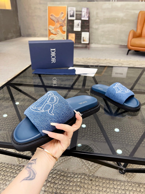 CD AQUA SLIDE SANDAL BLUE DENIM