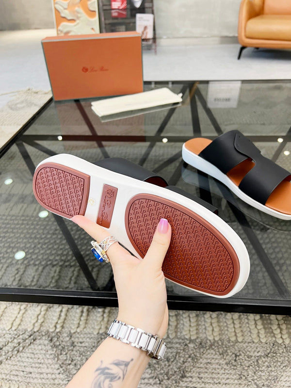 LP CROSSOVER SLIPPERS BLACK CALFSKIN