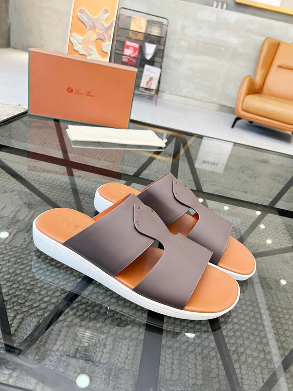 LP CROSSOVER SLIPPERS IN PELLE DI VITELLO CIOCCOLATO