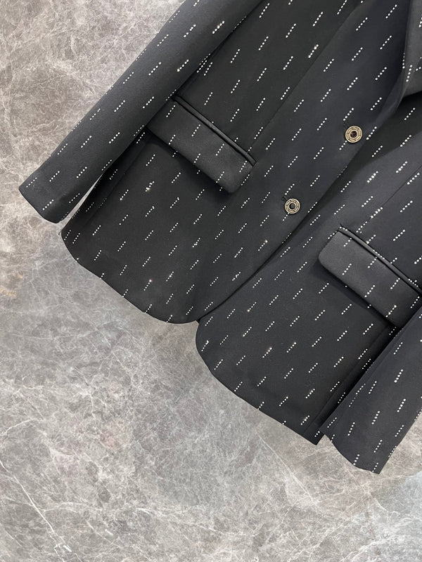 Miu Miu Diamond Short Jacket Black Polyester Cotton