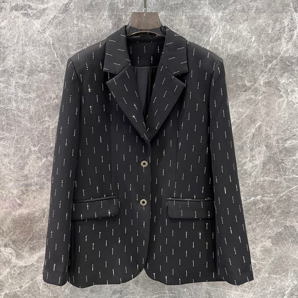 Miu Miu Diamond Short Jacket Black Polyester Cotton
