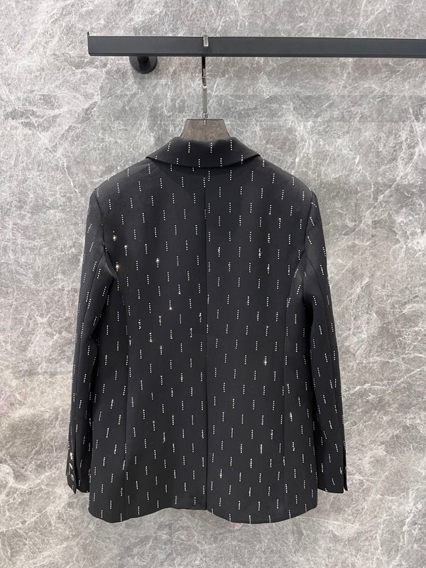 Miu Miu Diamond Short Jacket Black Polyester Cotton