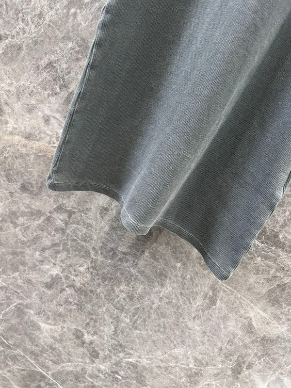 Miu Miu 25 Knitted Vest Skirt Gray Cotton