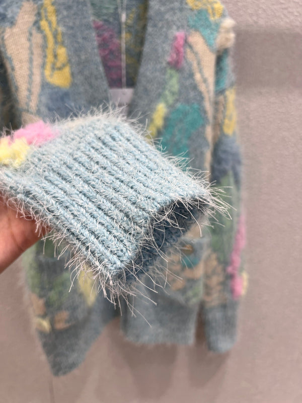 CC Cardigan Multicolor Wool Silk Cashmere