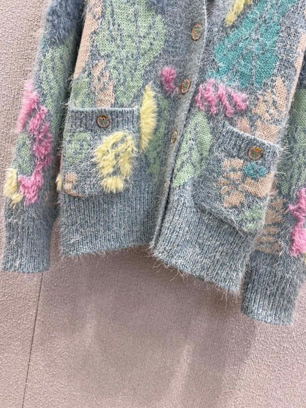 CC Cardigan Multicolor Wool Silk Cashmere