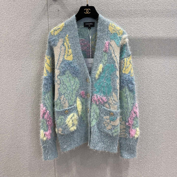 CC Cardigan Multicolor Wool Silk Cashmere