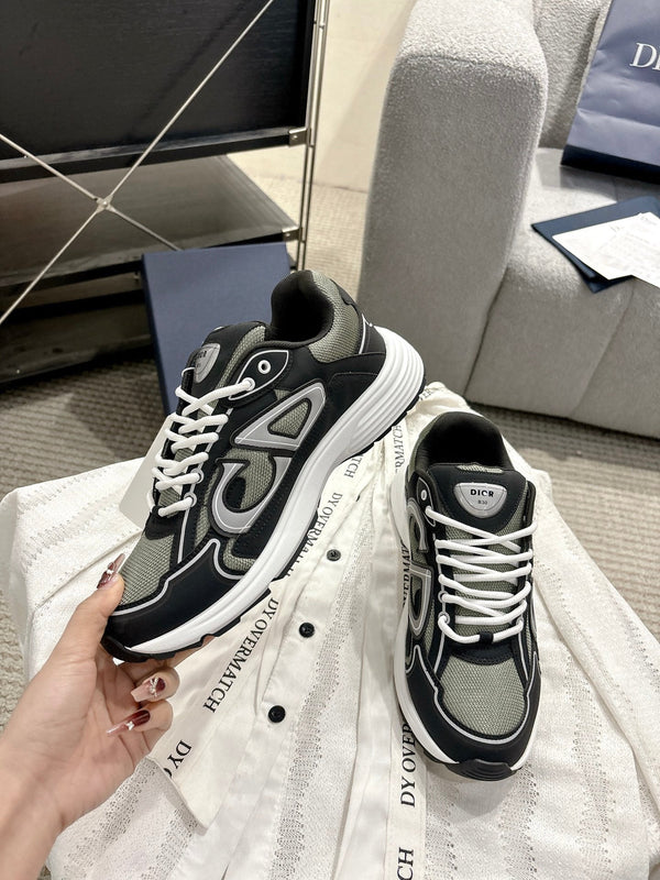 CD B30 Sneakers Black Silver Gray Technology Fabric 438319