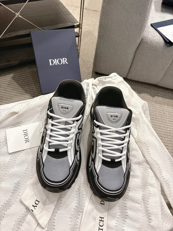 CD B30 Sneakers White Black Gray Technology Fabric 438323