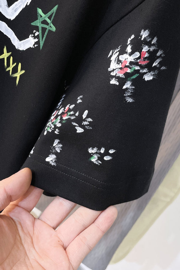 T-SHIRT LV NERA MISTO COTONE COLORATO 239607