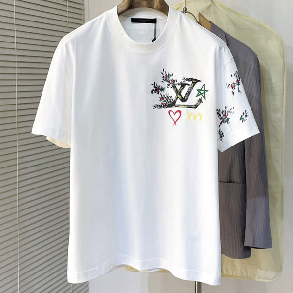 T-SHIRT LV BIANCA MISTO COTONE COLORATO 239606