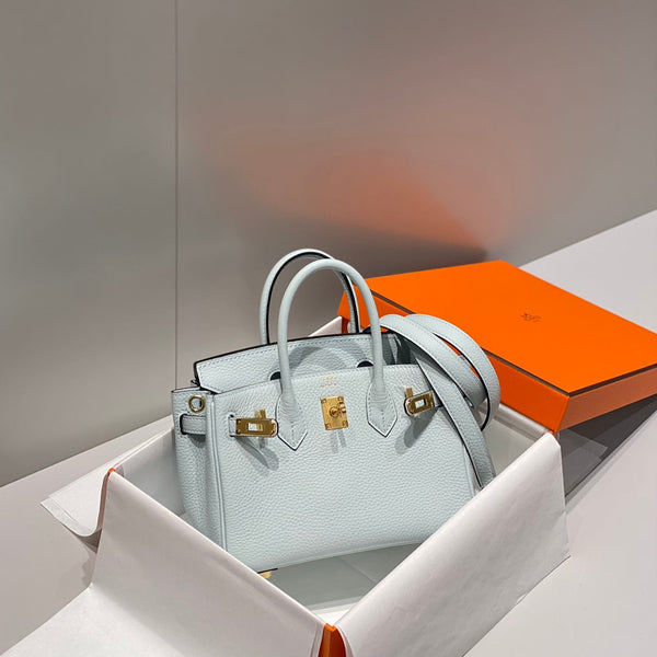 HM Birkin 20 cm Pelle Togo blu pallido Hardware dorato