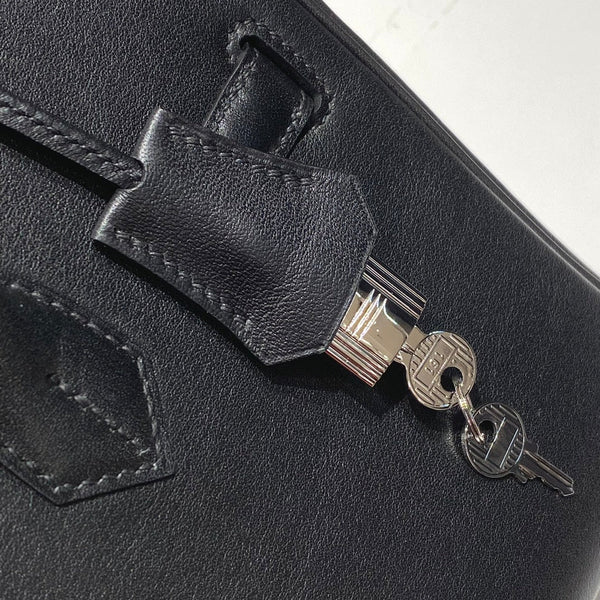 HM Shoulder Birkin 29 Black Brown Leather 224530