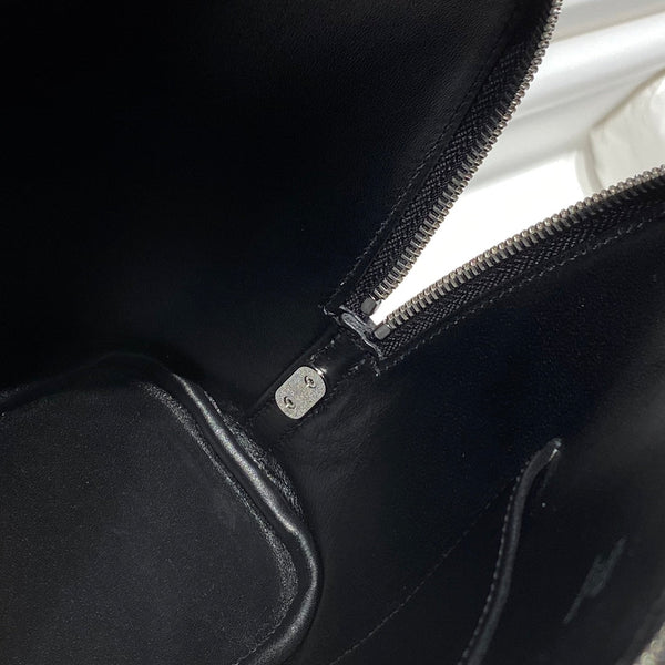 HM Bolide 25 Black Epsom Leather Silver Hardware 237384