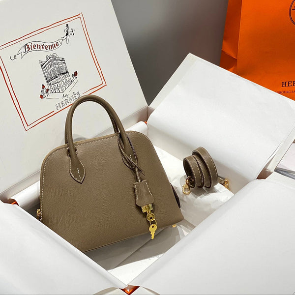 HM Bolide 25 Pelle Epsom marrone pastello con hardware dorato 237387