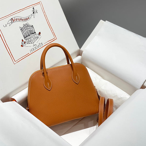 HM Bolide 25 Ginger Epsom Leather Gold Hardware 237402