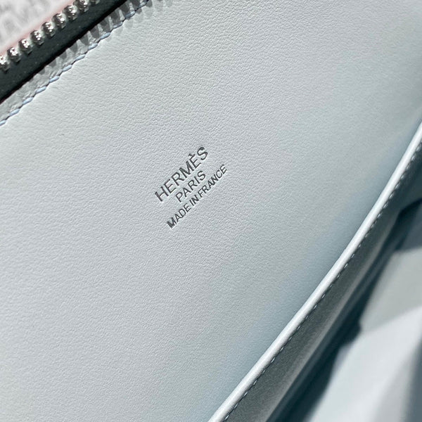 HM Bolide 25 Pelle Epsom blu chiaro con hardware argento 237433