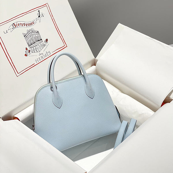 HM Bolide 25 Pelle Epsom blu chiaro con hardware argento 237433