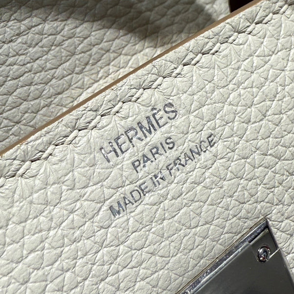 HM BIRKIN 25CM WHITE TOGO LEATHER SILVER HARDWARE 237490