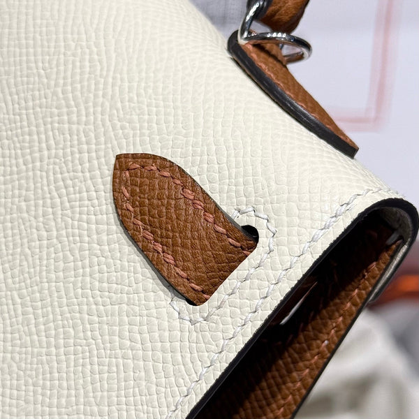 HM Mini Kelly 19 Beige mix Chocolate Epsom 243112