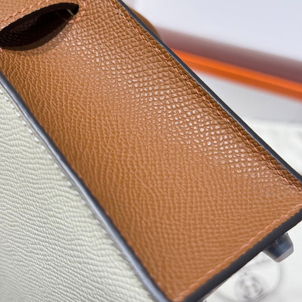 HM Mini Kelly 19 Beige mix Chocolate Epsom 243112