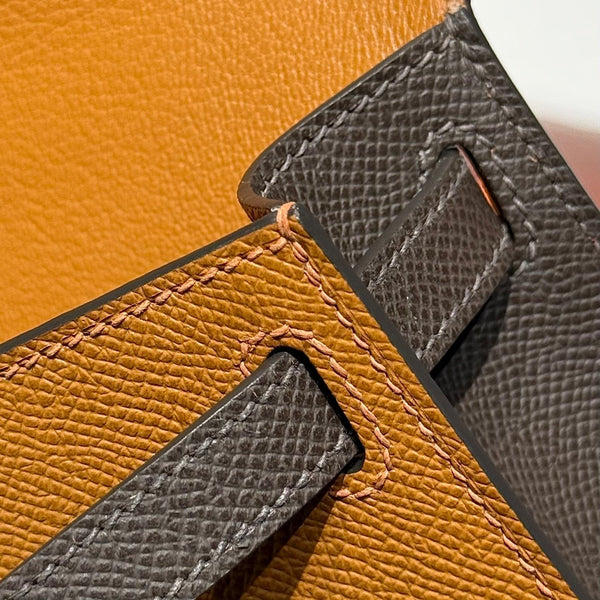 HM Mini Kelly 19 Golden Brown Epsom 243116