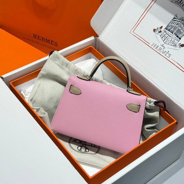 HM Mini Kelly 19 Rosa Pastello Epsom 243120