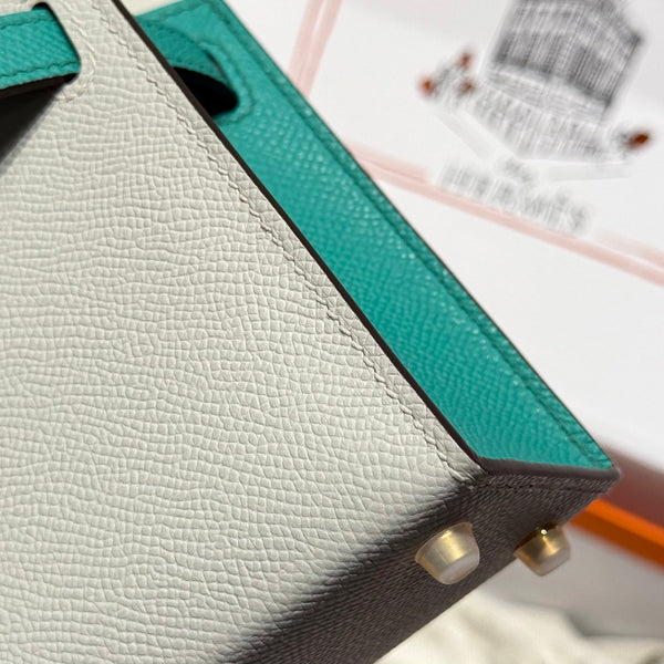 HM Mini Kelly 19 Grigio Perla Epsom 243140