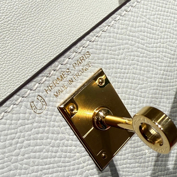 HM Mini Kelly 19 Grigio Perla Epsom 243140