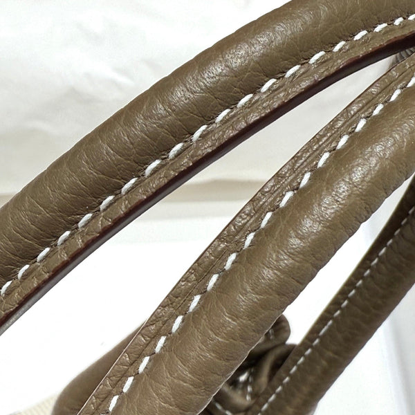 HM Garden Party Mini 23cm Bag Etoupe Togo Cream Canvas