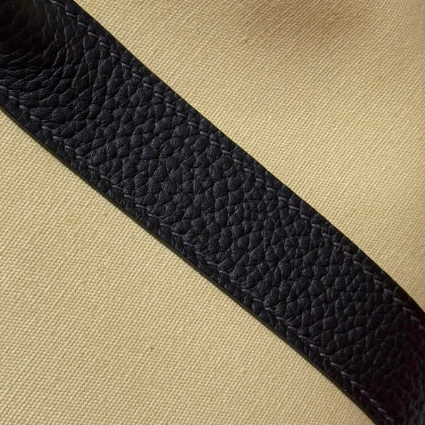 HM Garden Party 30cm Bag Black Togo Light Beige Canvas