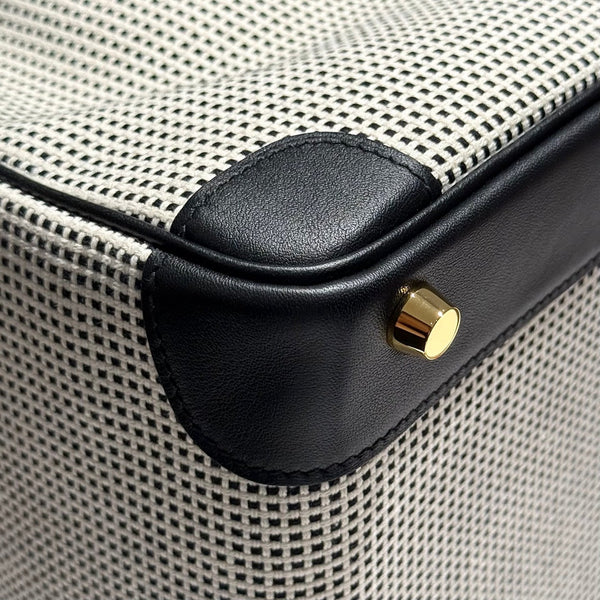 HM Birkin 30cm Black Swift Leather Dark Grey Canvas Gold Hardware