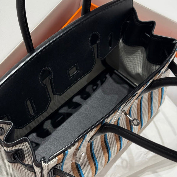 HM Shoulder Birkin 29cm Black Swift Cowhide Toile H Shw 249920