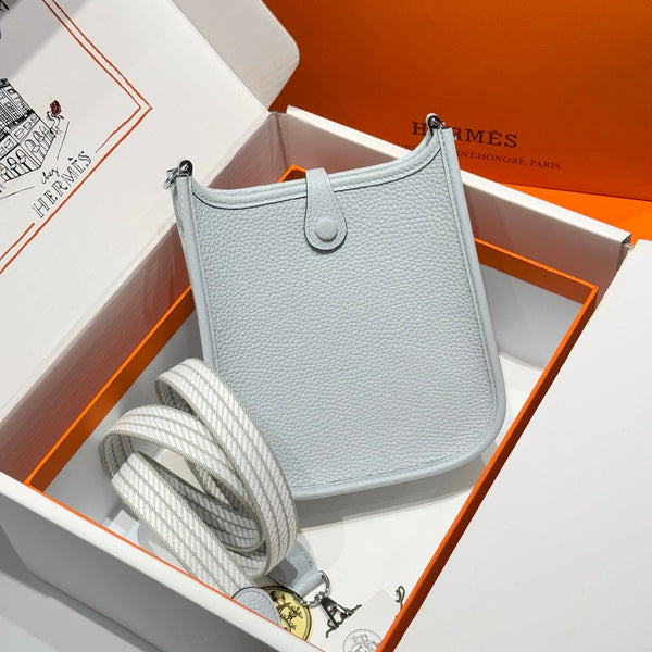 Hermes Evelyn 18 Bag Misty Blue Epsom Leather 255528
