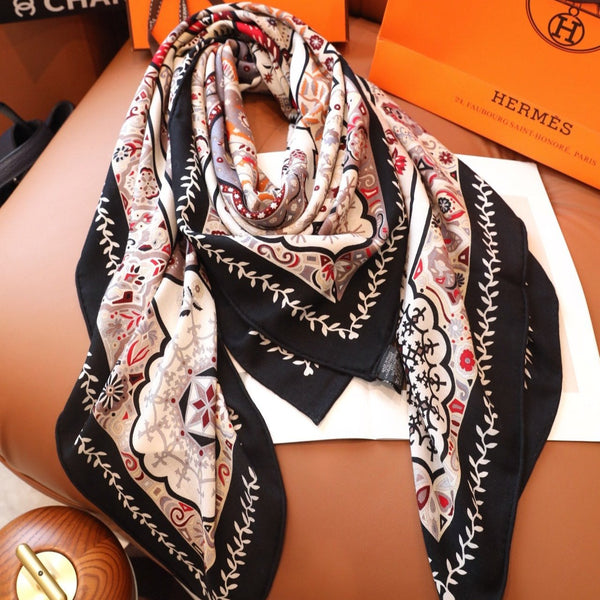 Square Scarf 135 CM Colorful Cashmere And Silk 365932