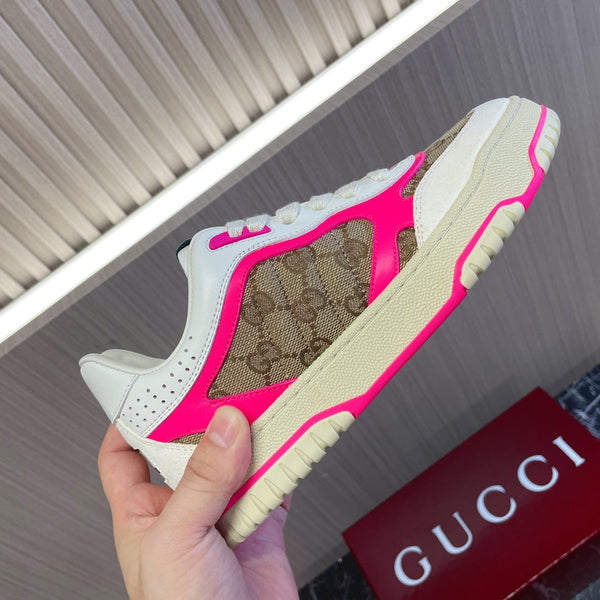 GG Retro Sneakers for Couples White Shocking Pink
