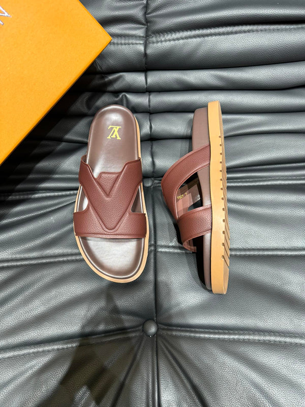 LV OASIS MULE IN CHOCOLATE BROWN CALFSKIN