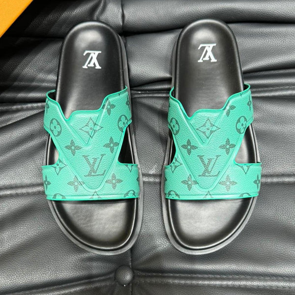 LV OASIS MULE IN SEA GREEN MONOGRAM CALFSKIN