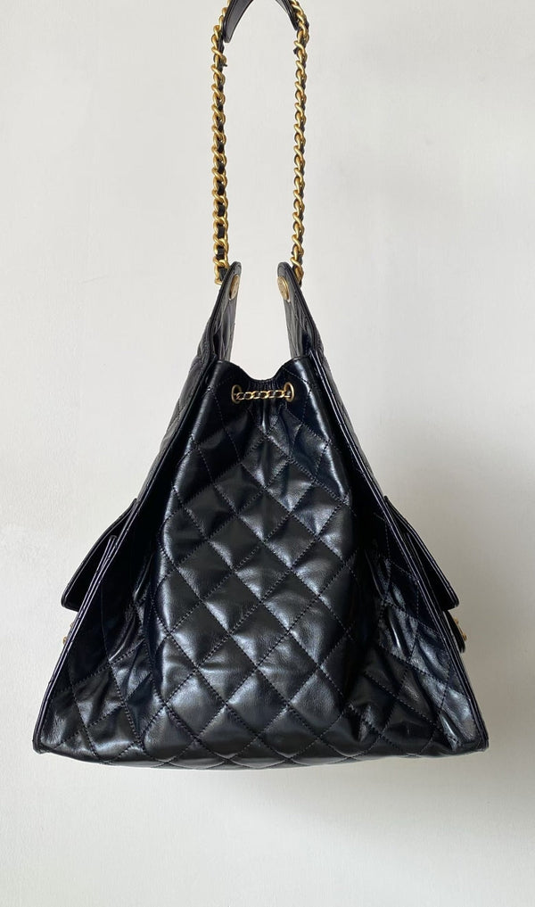 CC 25C Hobo Bags 40cm Black Calfskin