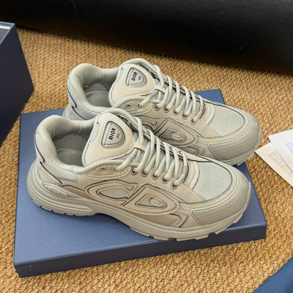 CD And Stone Island B30 Sneaker Light Beige Cowhide And Polyester Mesh Fabric