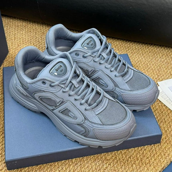 CD And Stone Island B30 Sneaker Blue Grey Cowhide And Polyester Mesh Fabric