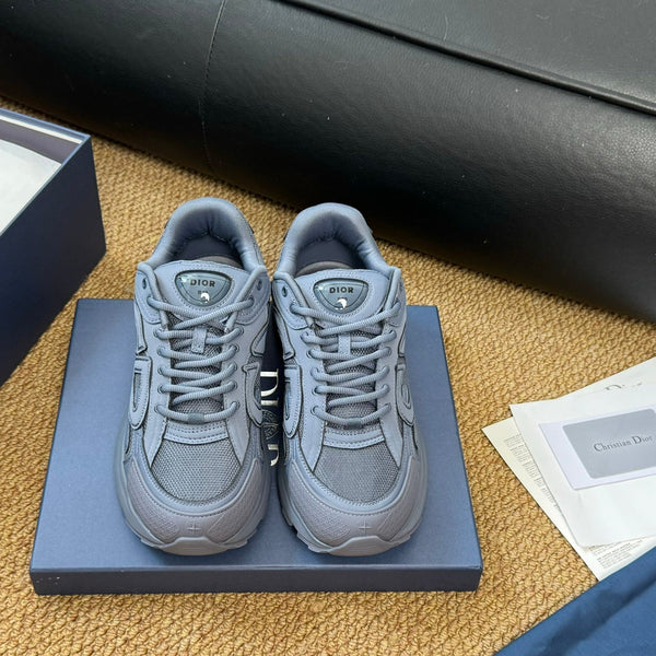 CD And Stone Island B30 Sneaker Blue Grey Cowhide And Polyester Mesh Fabric