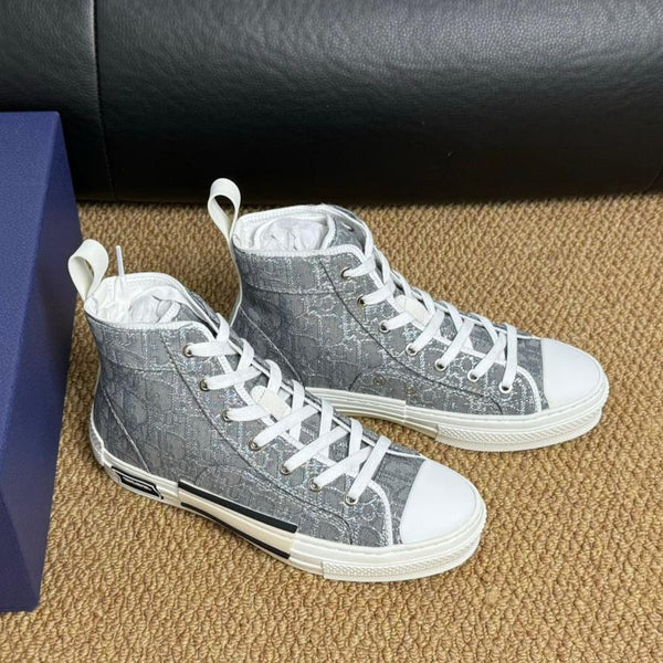 CD B23 High-Top Sneaker Grey Oblique Jacquard Fabric
