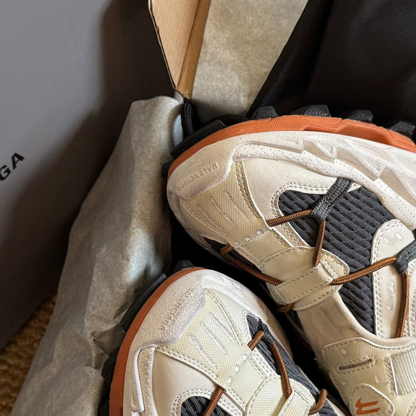 HIKE SNEAKER IN BEIGE AND ORANGE MESH, POLYURETHANE AND POLYESTER