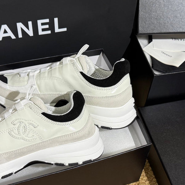 CC 25A Trainers Ash Mist Black Laminated Calfskin And Suede Calfskin 352122