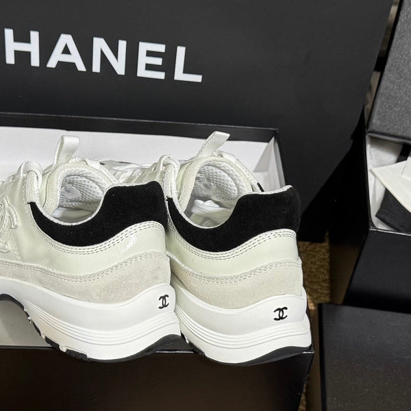 CC 25A Trainers Ash Mist Black Laminated Calfskin And Suede Calfskin 352122