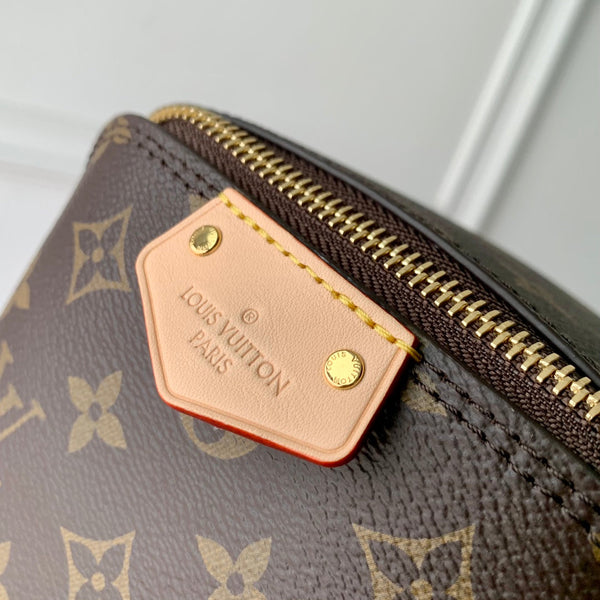 per ogni evenienza 13 cm tela monogramma nera pelle di vitello beige