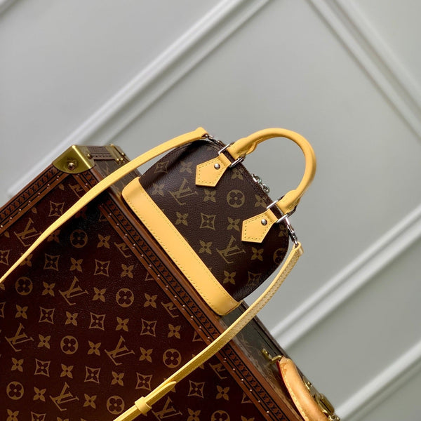 alma nano 18 monogram canvas vitello giallo 